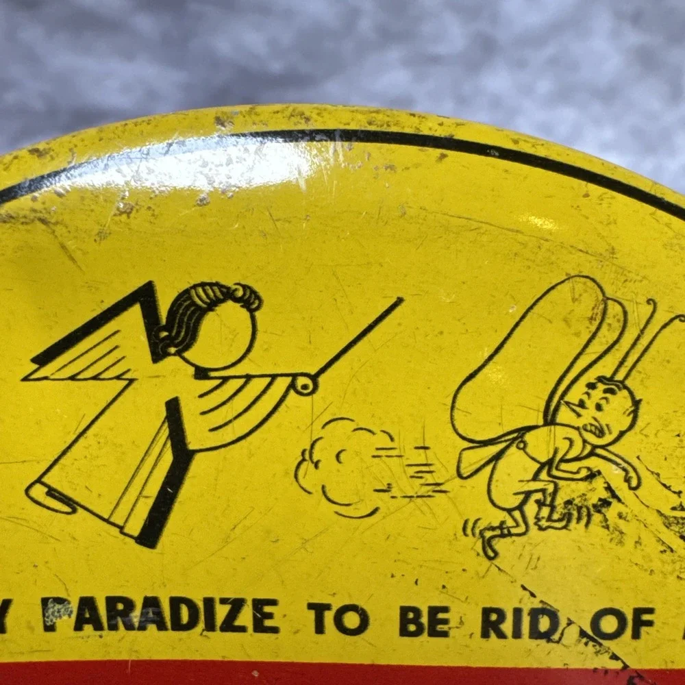 Vintage 1947 EMPTY Paradize Closet Hanger Metal Moth Tin  Movie Prop COLLECTIBLE